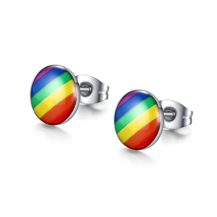 Wholesale Stainless Steel Pride Rainbow Earring