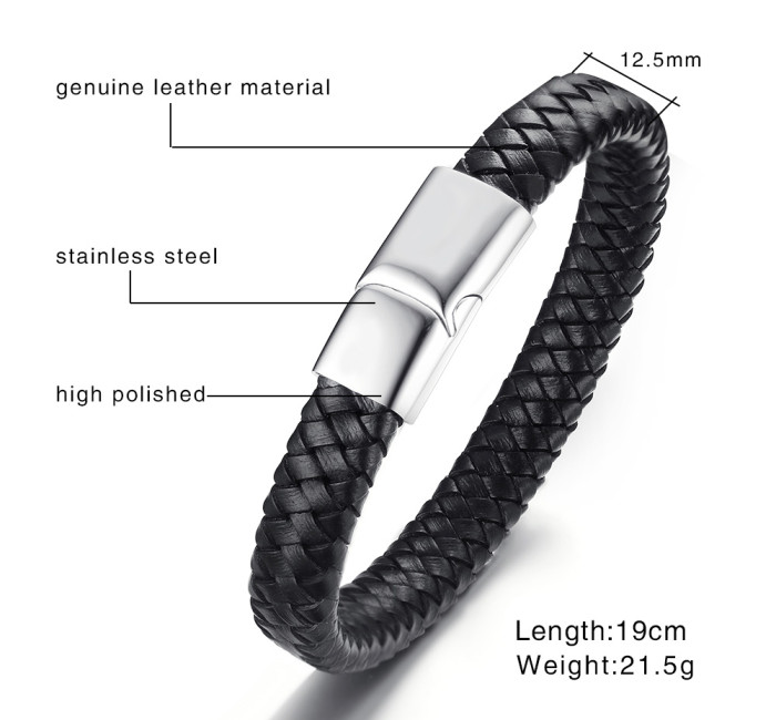 Wholesale Stainless Steel His and Hers Leather Bracelets