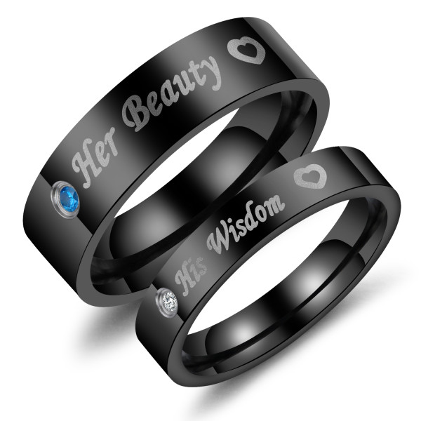Wholesale Stainless Steel Black Love Bands for Couples