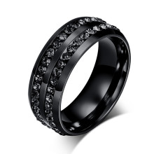 Stainless Steel Black Two Line CZ Ring Ebay