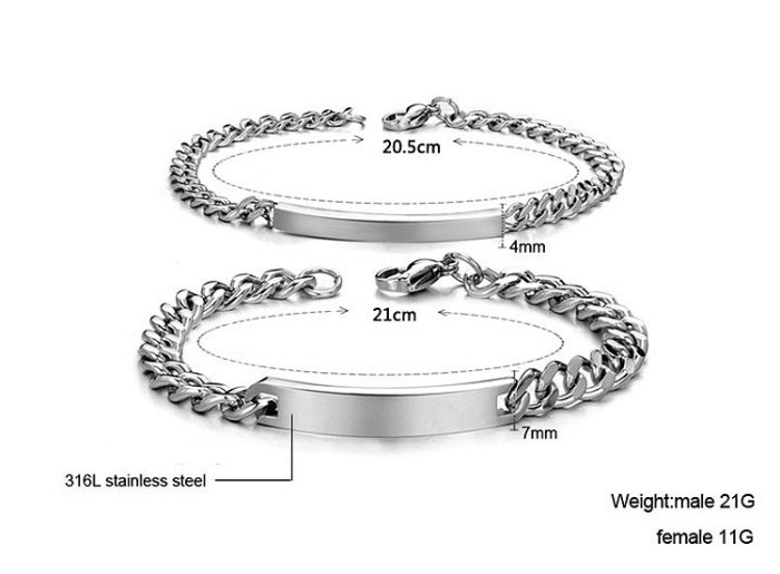 Wholesale Stainless Steel Blank Him and Her Bracelets