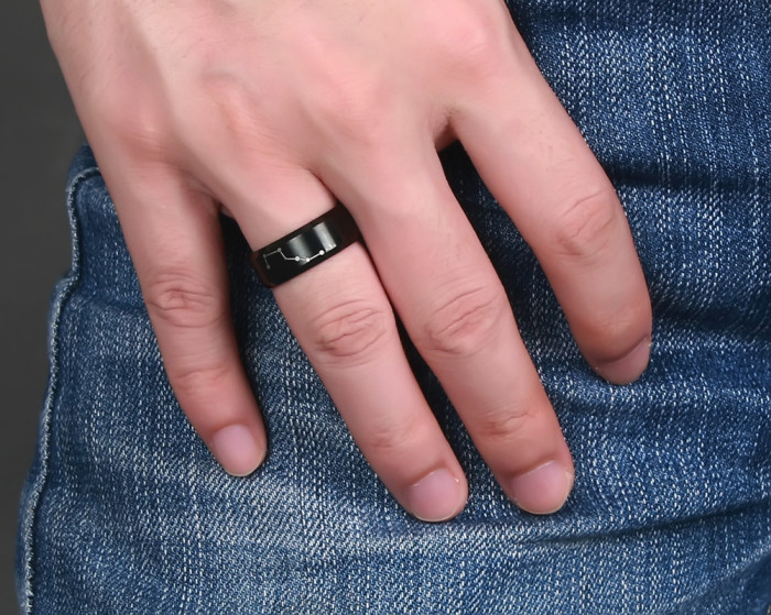 Custom Laser Dipper Black Stainless Steel Ring