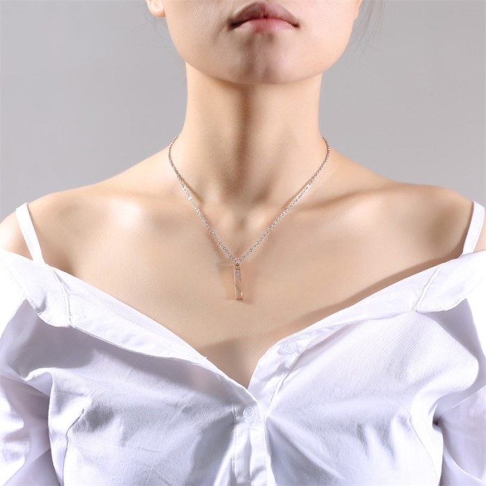 Wholesale Stainless Steel Couple Bar Necklace Set