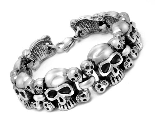 Wholesale Mens Stainless Steel Skull Bracelet
