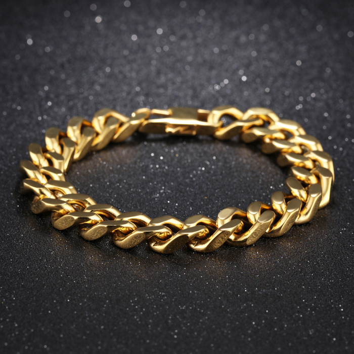 Wholesale Stainless Steel IP Gold Chain Bracelet