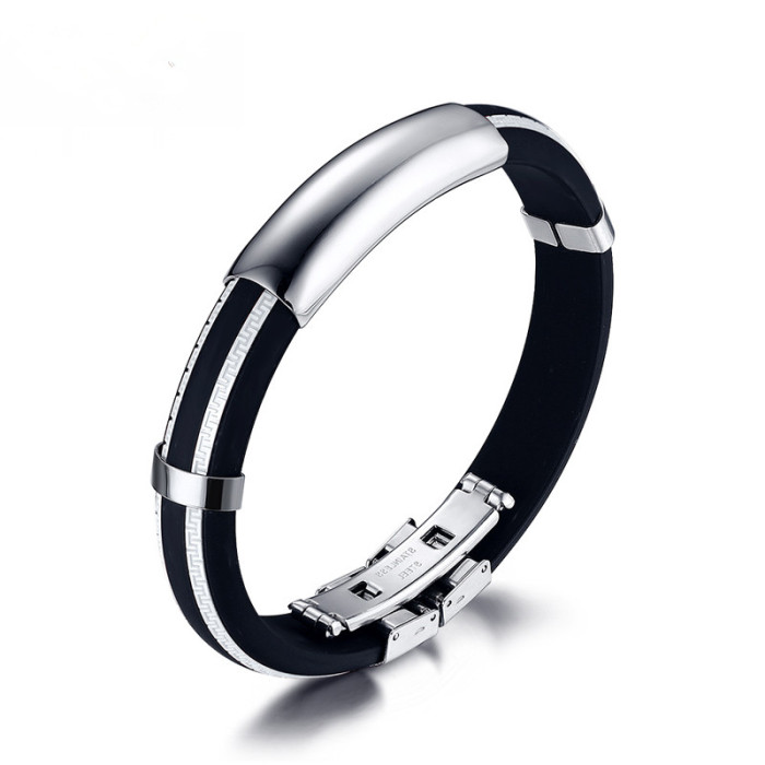 Stainless Steel Rubber Band Bracelets