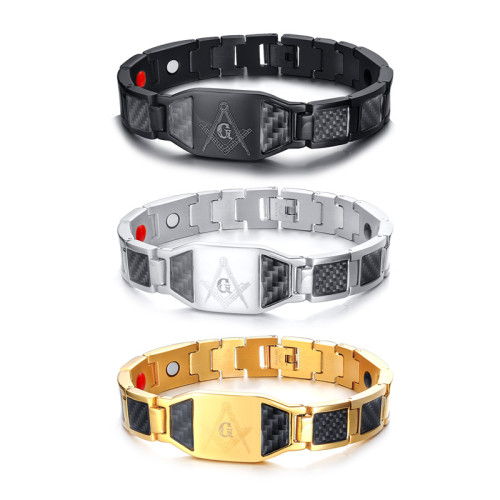 Wholesale Stainless Steel Masonic Magnetic Bracelet