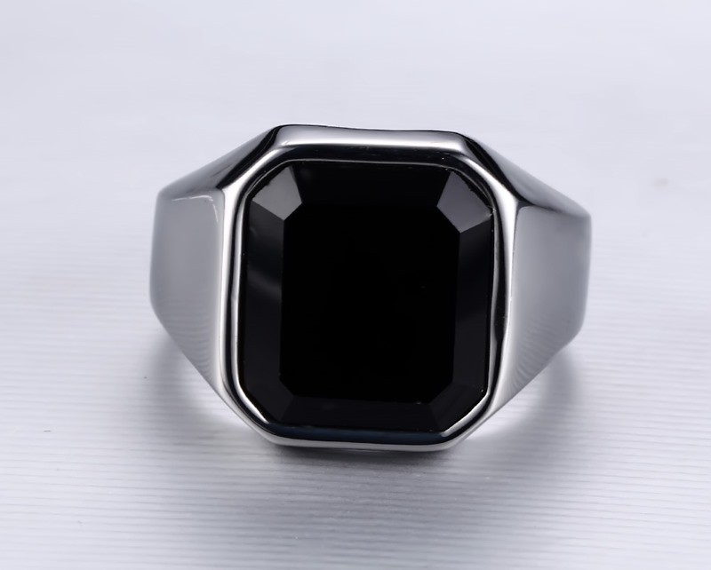 Wholesale Stainless Steel Mens Onxy Rings