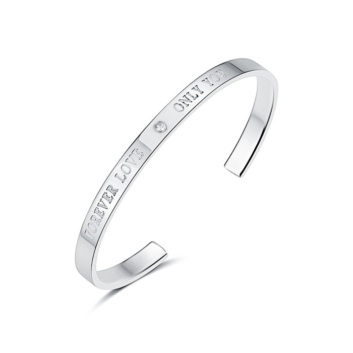 Wholesale Stainless Steel Forever Love Only You Open Bangle