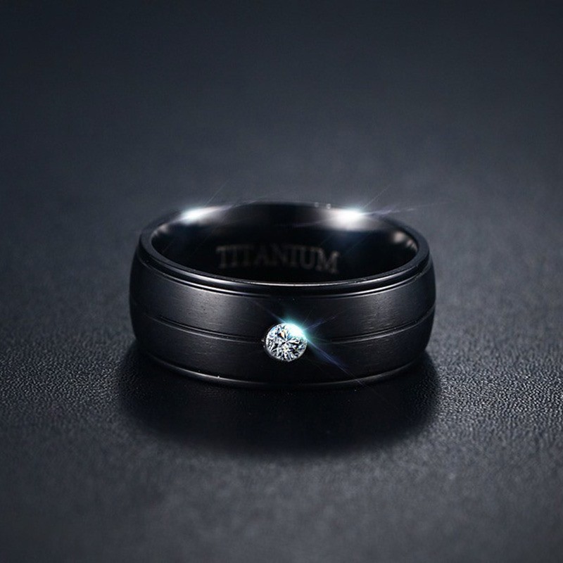 Wholesale Black Titanium CZ Ring