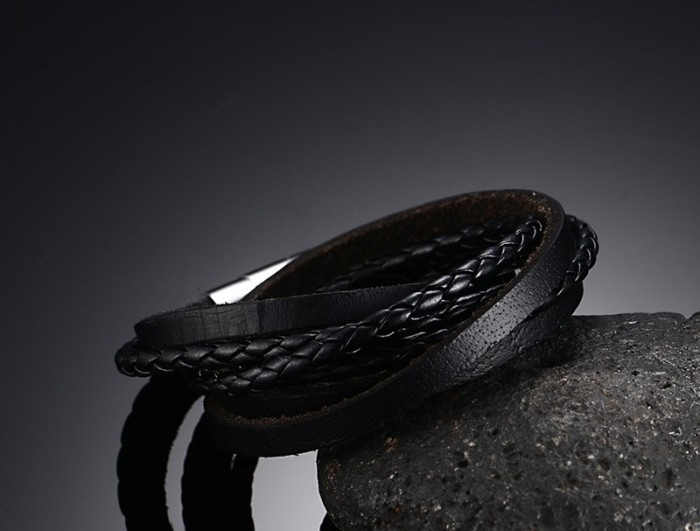 Wholesale Stainless Steel Leather Bracelets China