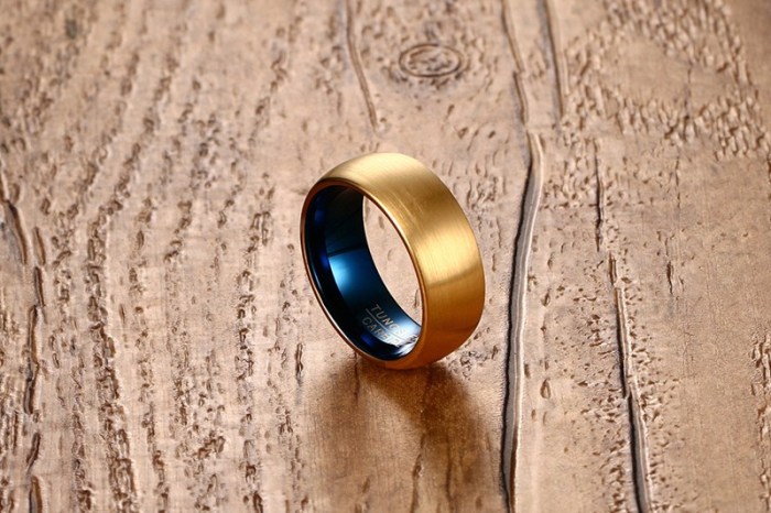 Wholesale Gold and Blue Tungsten Carbide Ring Company