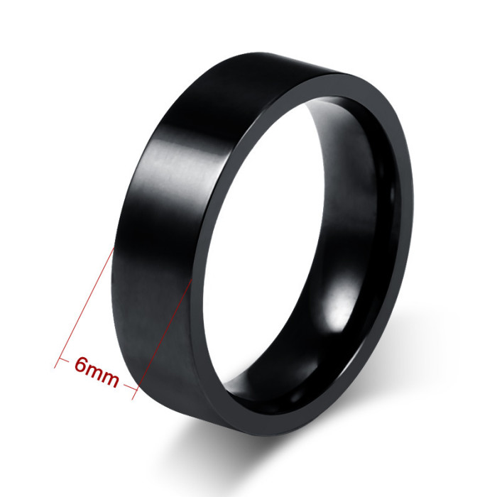 Stainless Steel Mens Black Name Wedding Ring Jewelry
