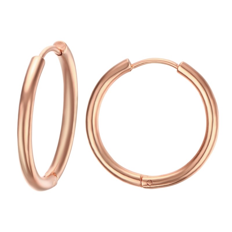 Wholesale Stainless Steel Rose Gold Hoop Earring