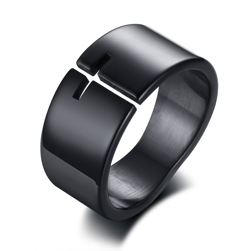 Wholesale Stainless Steel Black New Cross Design Ring
