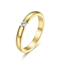 CZ Stainless Steel Gold IP Rings