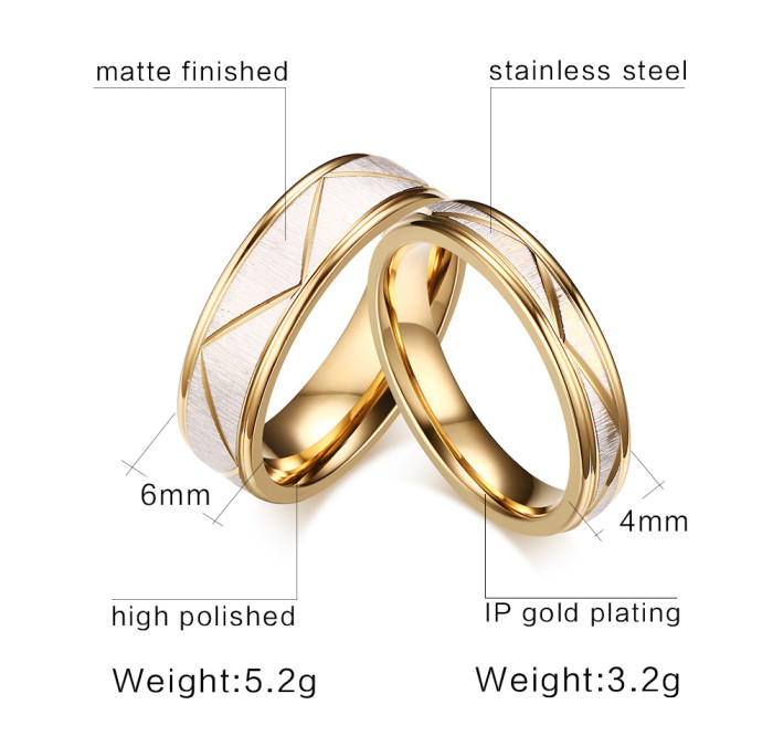 Wholesale Stainless Steel IP Gold Engagement Rings in China