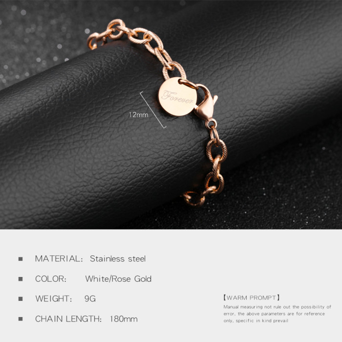 Stainless Steel Chain Bracelet for Couples