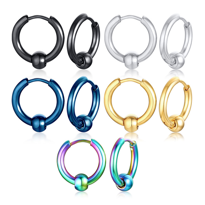 Wholesale Stainless Steel Hoop Earrings Men