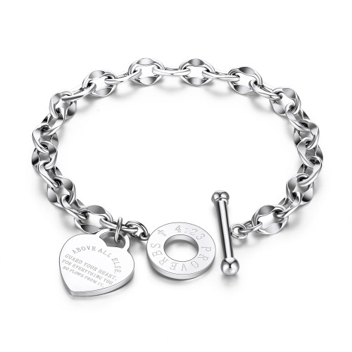 Wholesale Stainless Steel Trendy Cable Chain Bible Bracelet