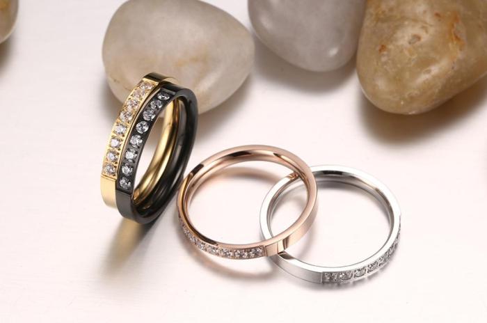 Stainless Steel Rings for Women with Stones