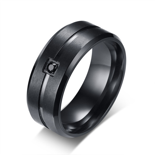 Wholesale Stainless Steel Black Ring for Guys
