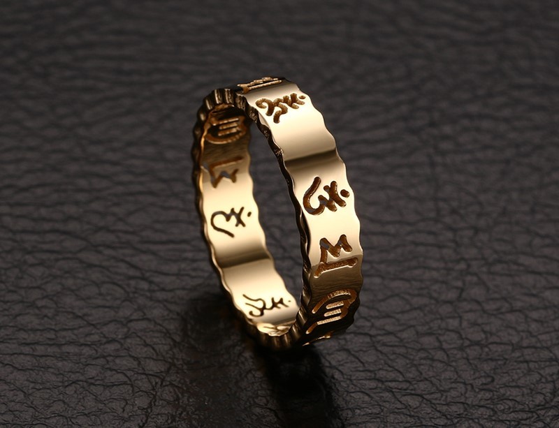 Stainless Steel Gold Buddhism Ring Jewelry Prices