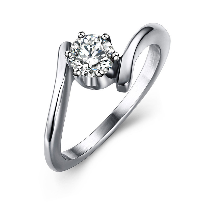 Wholesale Stainless Steel CZ Engagement Rings for Her