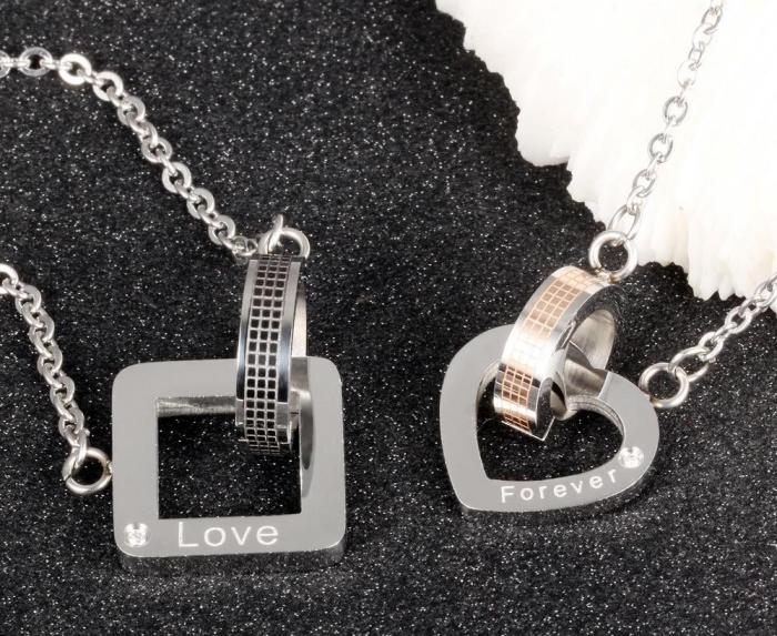 Wholesale Stainless Steel Couple Heart Jewelry