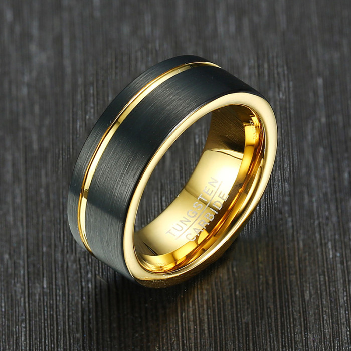 Tungsten Black Gold Duotone Ring Online Wholesale