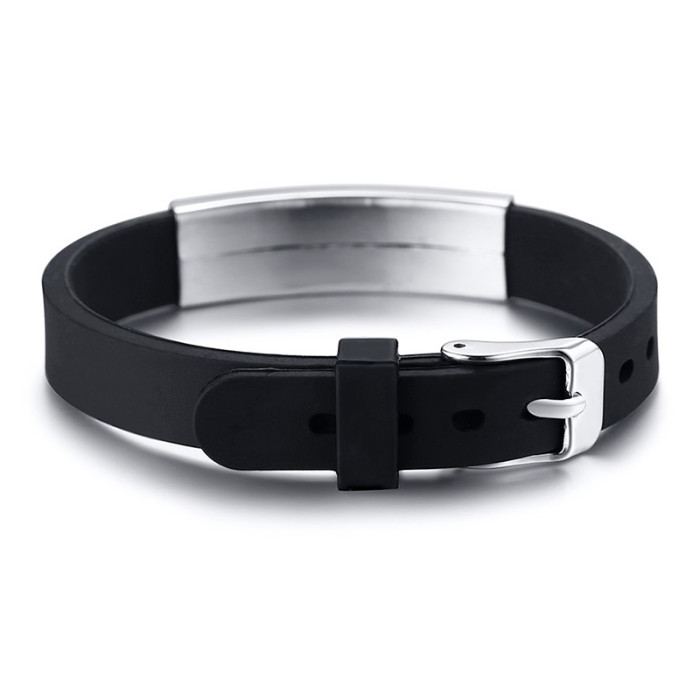 Wholesale Stainless Steel ID Rubber Medical Bracelet Bands