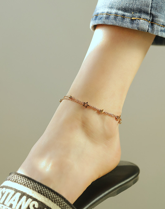 Wholesale Stainless Steel Anklet With Stars