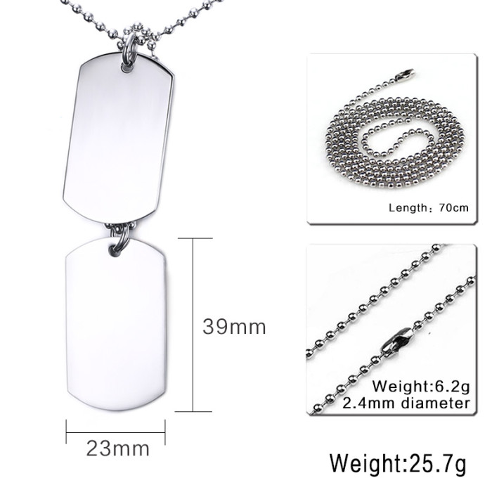 Wholesale Stainless Steel Mens Dog Tag Necklaces