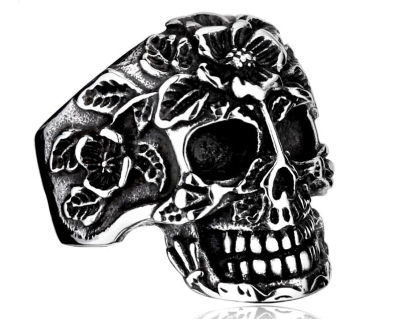 Wholesal Stainless Steel Garden Skull Ring Men