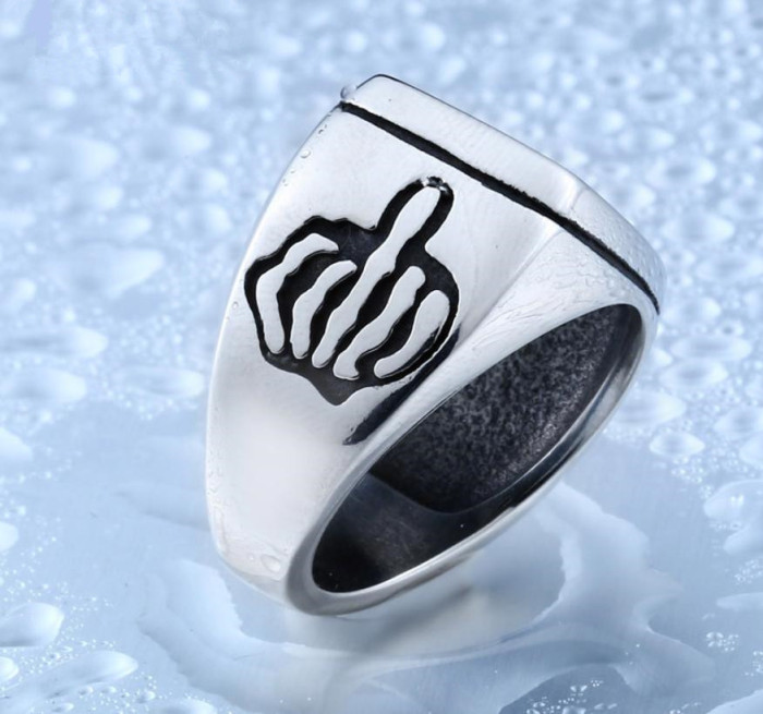 Wholesale Biker Fuck the Word Ring Jewelry Stainless Steel