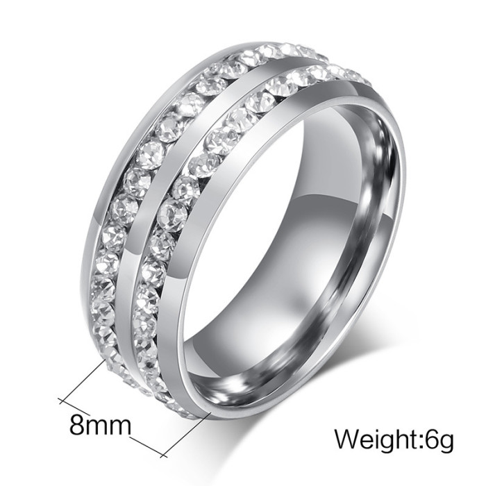 Wholesale Two Row CZs Stainless Steel Rings India