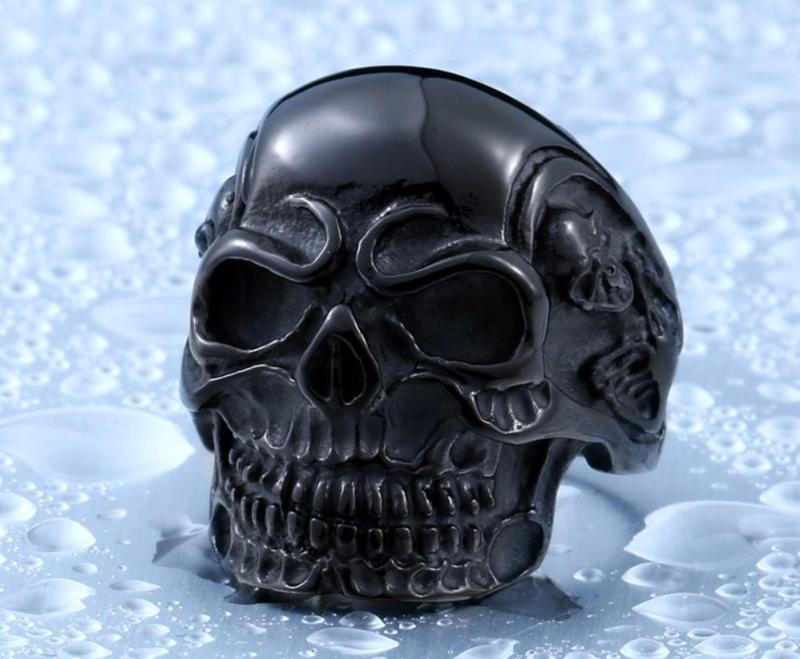 Stainless Steel Black Skull Ring jewelry wholesale china