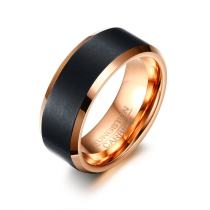 Wholesale Rose Gold and Black Tungsten Wedding Bands