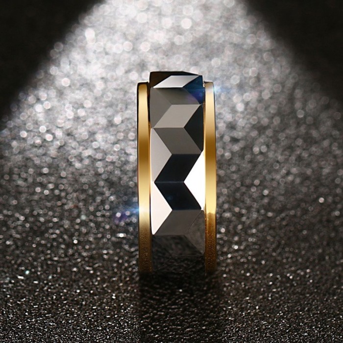 Wholesale Tungsten Carbide Gold Edge Ring