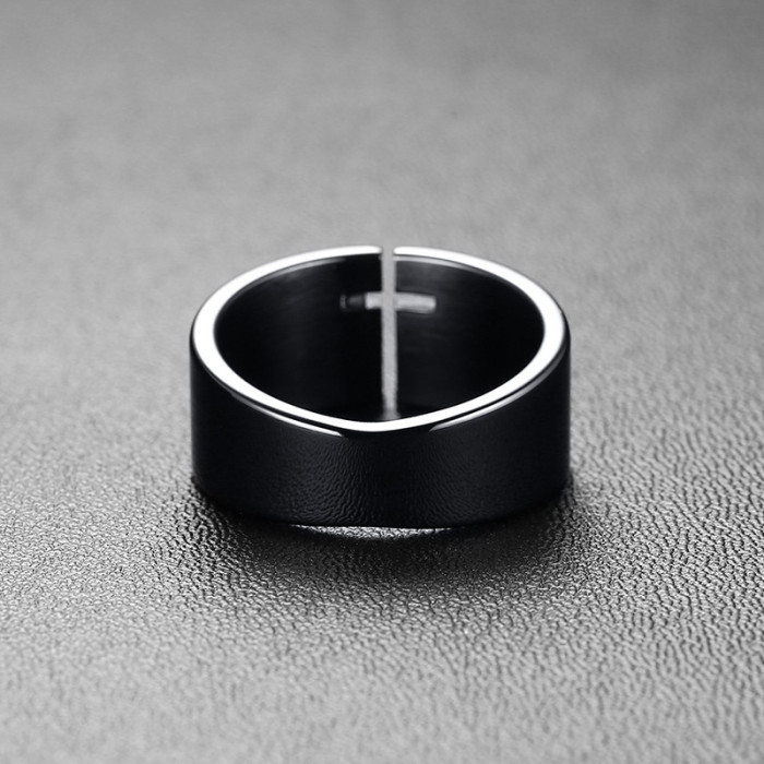 Wholesale Stainless Steel Black New Cross Design Ring