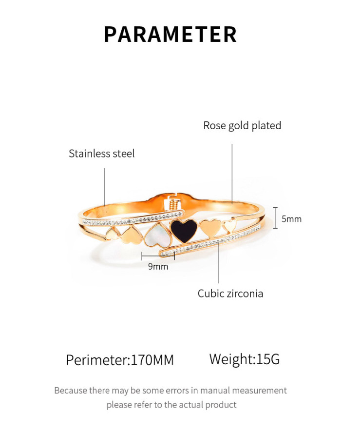 Wholesale Stainless Steel Bangle with Hearts