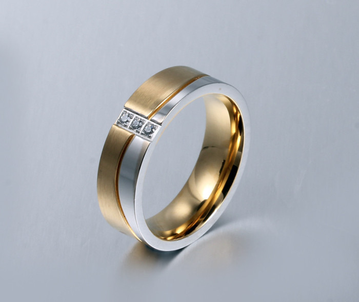 Cheap Wholesales Stainless Steel Wedding Ring with Gold Plated for man