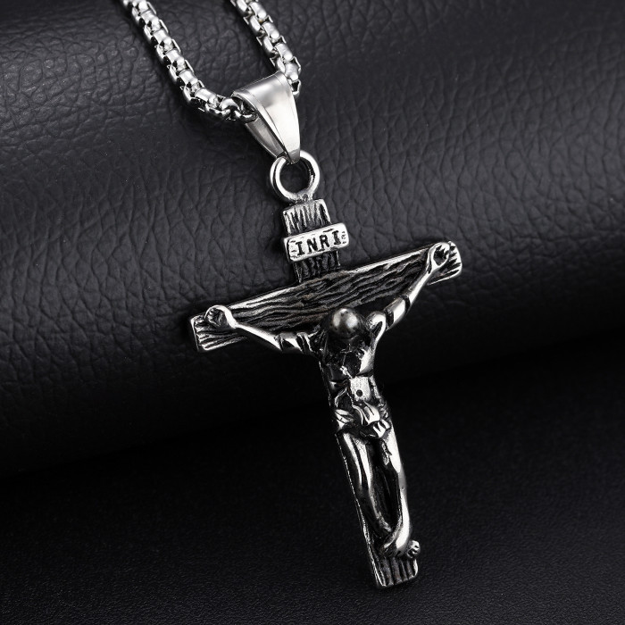 Steel Jesus Cross Necklace Wholesale