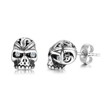 Wholesale Stainless Steel Skull Bling Stud Earrings