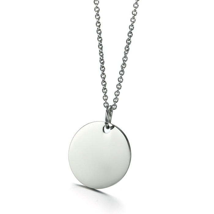 Wholesale Stainless Steel Womens Blank Circle Necklace