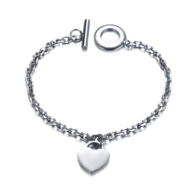 Wholesale Stainless Steel Chain Bracelet with Heart Charm