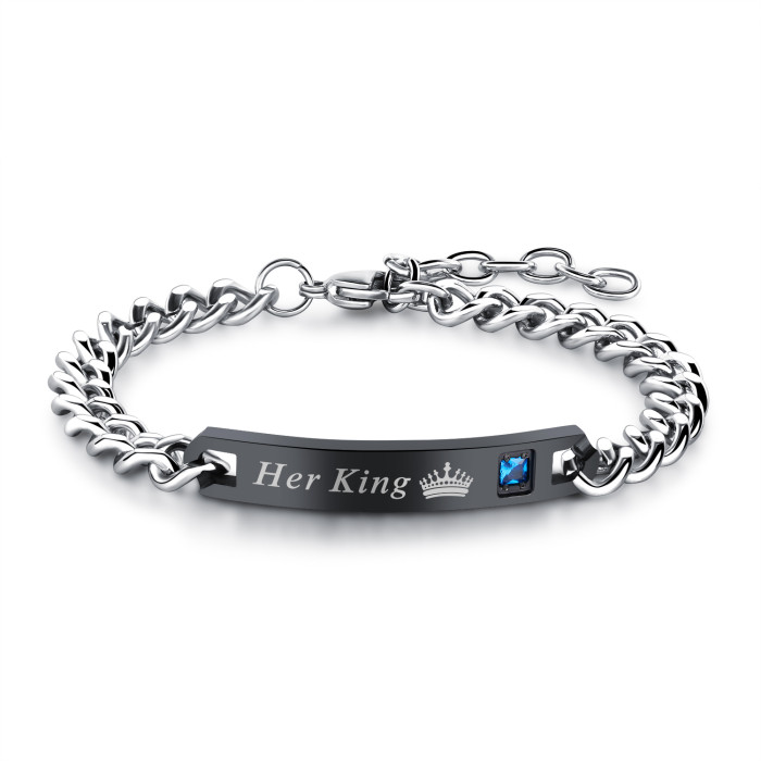 Wholesale Stainless Steel King and Queen Couple Bracelets for Sale