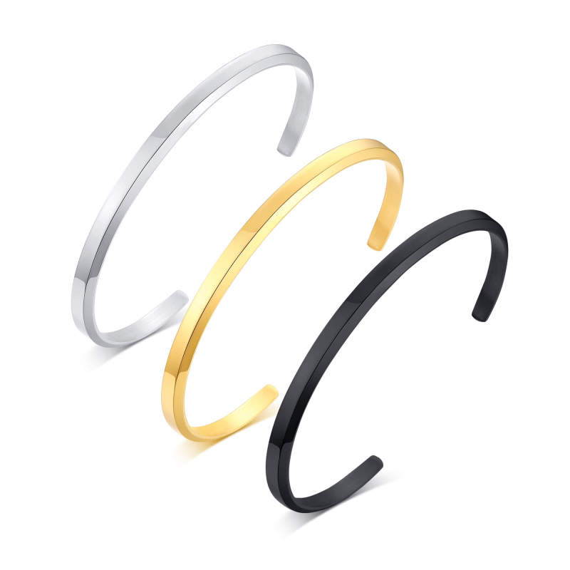 Copy Wholesale Stainless Steel Couple Cuff Bangle