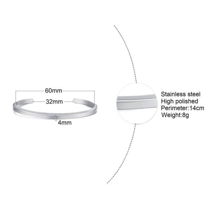 Copy Wholesale Stainless Steel Couple Cuff Bangle