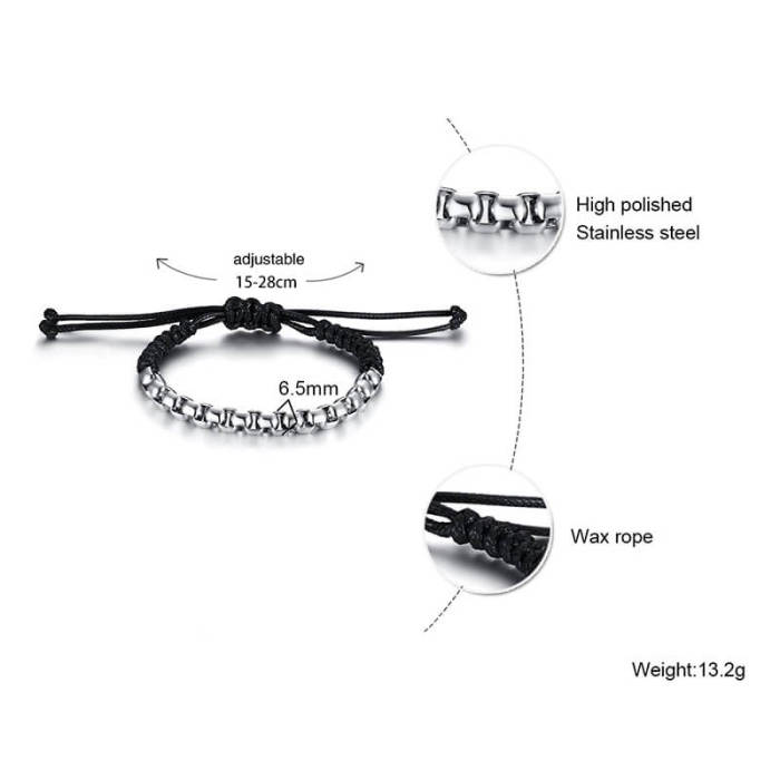 Wholesale Mens Braided Chain Bracelet